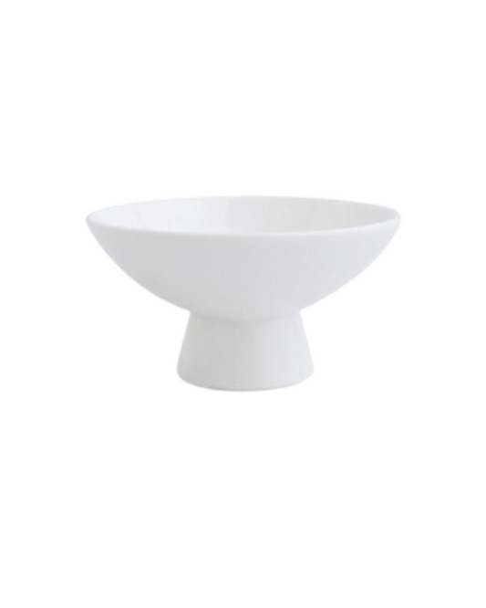 JAPANDI STYLE WHITE CERAMIC SMALL FOOTED BOWL