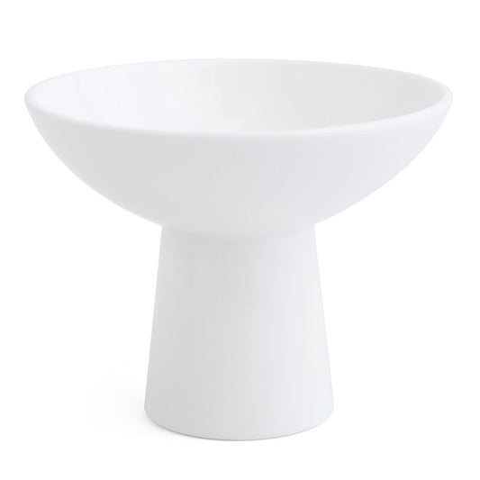 JAPANDI STYLE WHITE CERAMIC LARGE  FOOTED BOWL